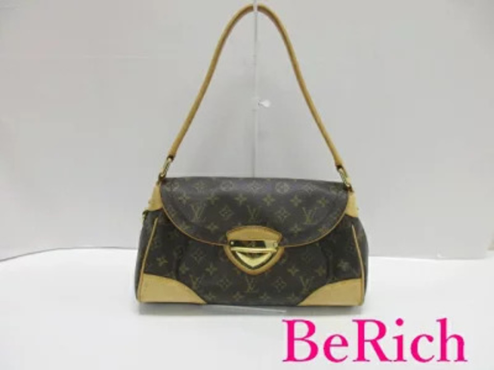 Louis Vuitton Monogram Beverly Brown LV Handbag Hobo Bag Leather
